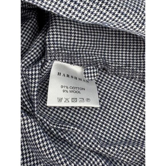 Harshman “Aiya” Blouse in a Navy Houndstooth with Ruffle Trim – NWT – Size Large - Picture 10 of 11